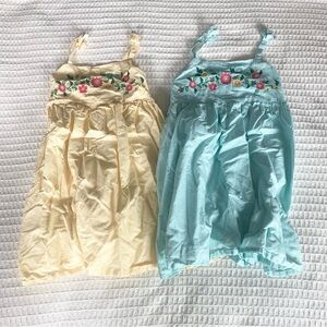 Beebay Floral Embroidered Sundresses - Yellow and Green size 8
